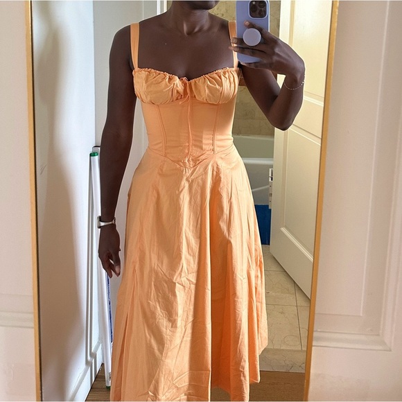 House of CB Carmen dress in tangerine size S - Picture 5 of 8